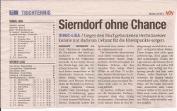 NÖN 2011, KW 50: Donic-Liga: Sierndorf gegen Oberndorf